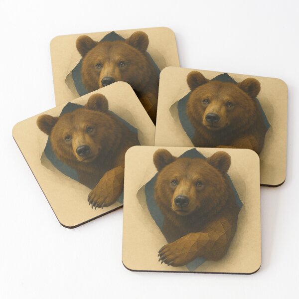 Item preview,  Bear – Geometric Paws Breaking Through Wildlife Art designed and sold by GeoWild Designs.
