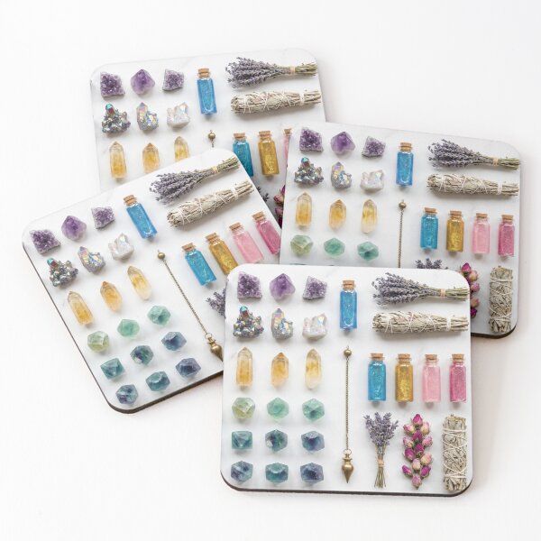 Item preview, Witchy Crystal Collection - Sage, Potions & Tarot Knolling designed and sold by SavinMercantile.