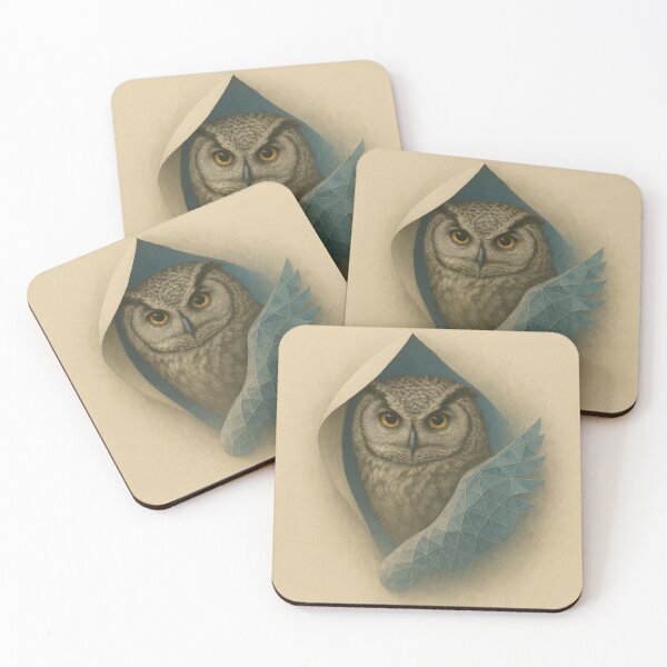 Item preview, Owl – Wisdom Through the Veil Geometric Ice Wing Wildlife Art designed and sold by GeoWild Designs.