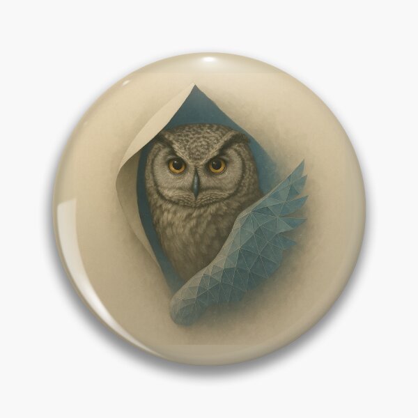 Item preview, Owl – Wisdom Through the Veil Geometric Ice Wing Wildlife Art designed and sold by GeoWild Designs.