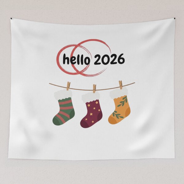 Item preview, Hello 2026 Cozy New Year Winter Stockings Graphic designed and sold by Stor04u.
