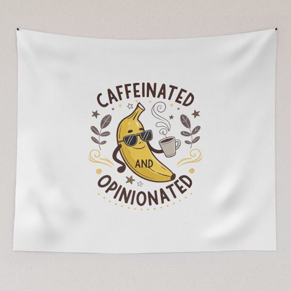 Item preview, Caffeinated and Opinionated – Funny Banana Coffee Lover Design designed and sold by VivoStudio.