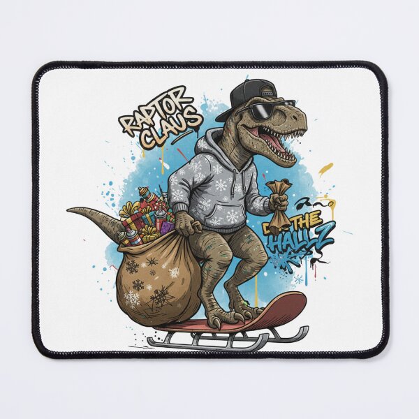 Item preview, Christmas DJ Dinosaur – Snow Beats Triceratops designed and sold by MiszungART.
