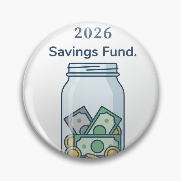 Item preview, 2026 Savings Fund - Financial Goals Mason Jar designed and sold by Everyday Epics.