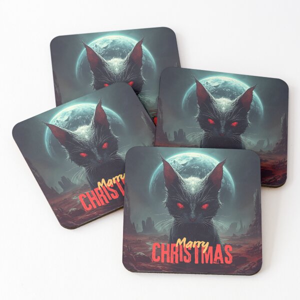 Item preview, Dark Christmas Cat – Gothic Holiday Fantasy Under the Blood Moon designed and sold by Vvmd.