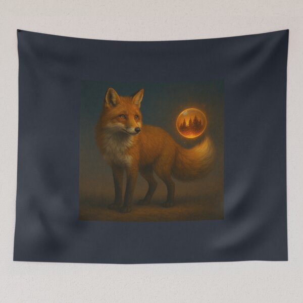 Item preview, Fox – EmberTail Sentinel Forest Light Sphere Wildlife Art designed and sold by GeoWild Designs.