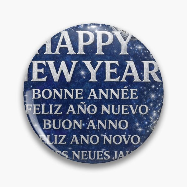 Item preview, Happy New Year Around the World – Bright Metallic Multilingual New Year's Eve Design Design designed and sold by Sybille-Yates.