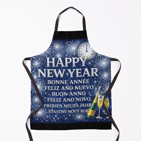 Item preview, Happy New Year Around the World – Bright Metallic Multilingual New Year's Eve Design Design designed and sold by Sybille-Yates.