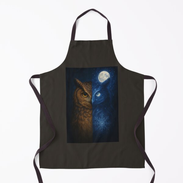 Item preview, Owl – Celestial Duality Moonlit Spirit Winter Snowflake Wildlife Art designed and sold by GeoWild Designs.