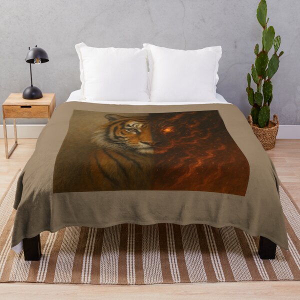 Item preview, Tiger – Dual Essence Emberborn Fire Spirit Wildlife Art designed and sold by GeoWild Designs.