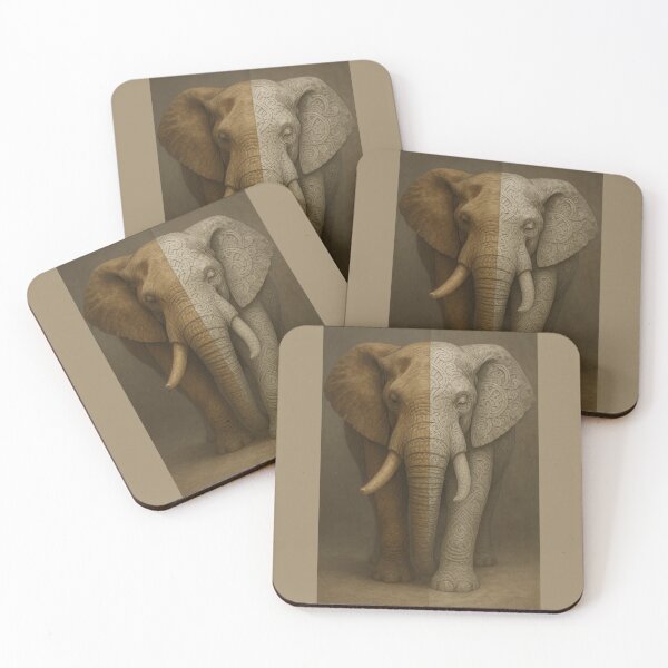 Item preview, Elephant – Dual Essence Living Form Ancient Stone Wildlife Art designed and sold by GeoWild Designs.