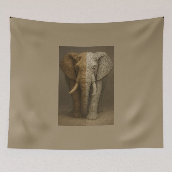 Item preview, Elephant – Dual Essence Living Form Ancient Stone Wildlife Art designed and sold by GeoWild Designs.