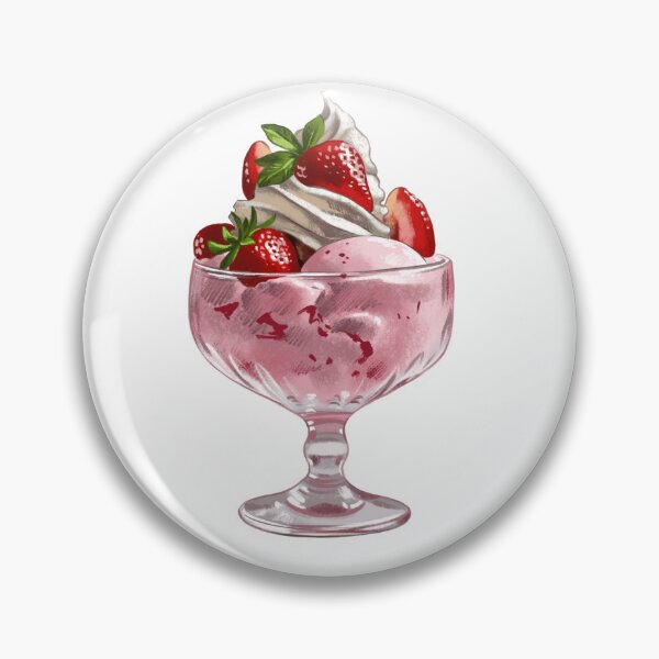 Item preview, Delicious dessert served in a glass bowl with strawberries and cream ready to be enjoyed at a summer gathering designed and sold by Ms. Iryna.