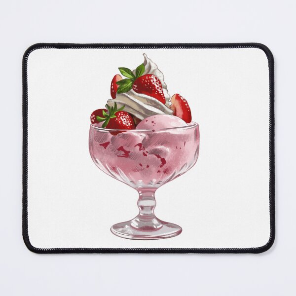 Item preview, Delicious dessert served in a glass bowl with strawberries and cream ready to be enjoyed at a summer gathering designed and sold by Ms. Iryna.