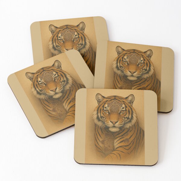 Item preview, Tiger – Hidden Symmetry Mandala Spirit Pattern Wildlife Art designed and sold by GeoWild Designs.
