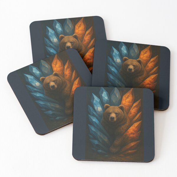 Item preview, Bear – Fractured Crystal Realms Autumn & Ice Guardian Wildlife Art designed and sold by GeoWild Designs.