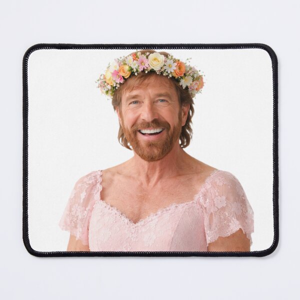 Item preview, Chuck norris Flower Crown pink dress Funny prank meme gift weird birthday designed and sold by CheeseBlueprint.
