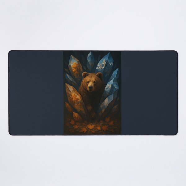 Item preview, Bear – Fractured Crystal Realms Mountain & Autumn Wildlife Art designed and sold by GeoWild Designs.