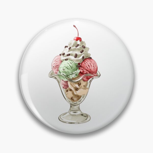 Item preview, Ice cream sundae in a glass dish with whipped cream and cherry on top designed and sold by Ms. Iryna.