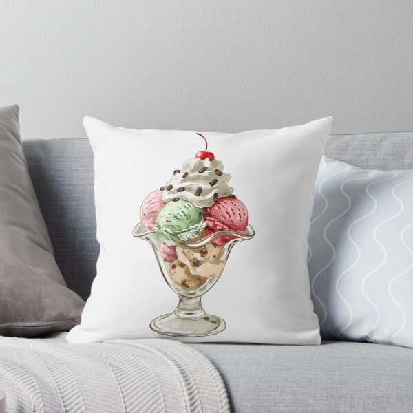 Item preview, Ice cream sundae in a glass dish with whipped cream and cherry on top designed and sold by Ms. Iryna.