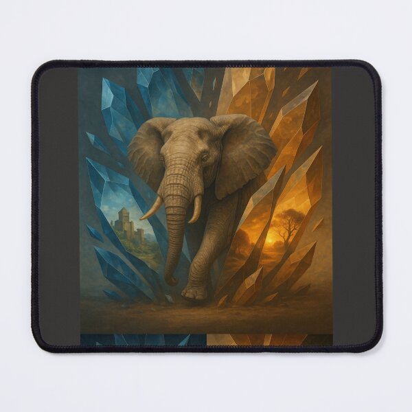 Item preview, Elephant – Fractured Crystal Realms Two Worlds Wildlife Art designed and sold by GeoWild Designs.