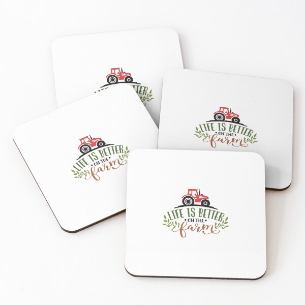 Item preview, Life is Better on the Farm — Rustic Red Tractor Typography Illustration designed and sold by Colorful-Garden.