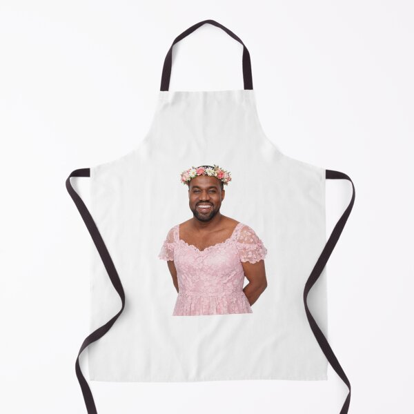 Aperçu de l'œuvre Robe rose avec couronne de fleurs Kanye West, cadeau de blague drôle et insolite pour un anniversaire bizarre créée et vendue par CheeseBlueprint.