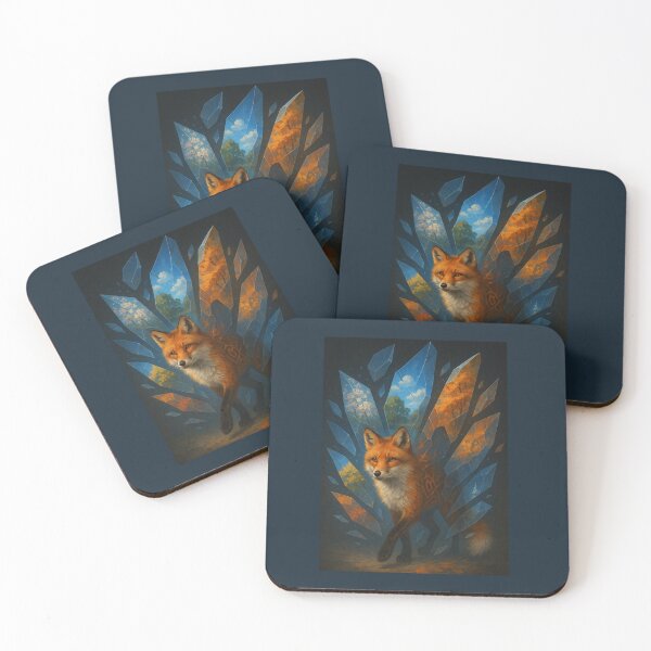 Item preview, Fox – Fractured Crystal Realms Seasonal Passage Wildlife Art designed and sold by GeoWild Designs.