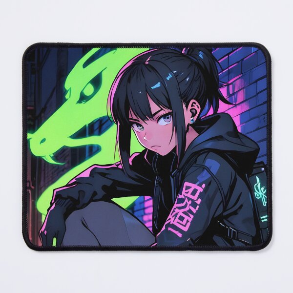 Item preview, NEON: Armed Low Profile Crouch | Cute Cyberpunk Anime Girl designed and sold by Sytrics.