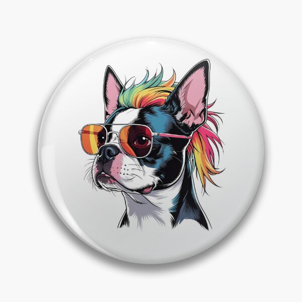Item preview, Boston Terrier Punk Dog with Sunglasses designed and sold by Spectral2.