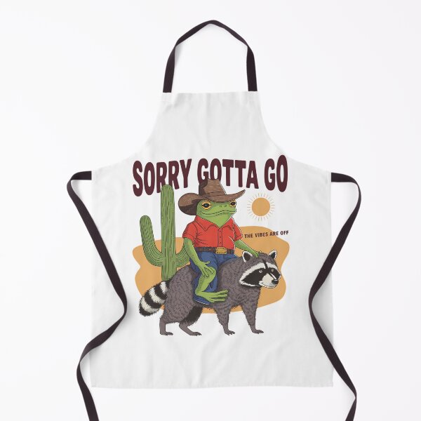 Item preview, Sorry Gotta Go Frog Riding Raccoon Funny Western Retro designed and sold by dianadouri.