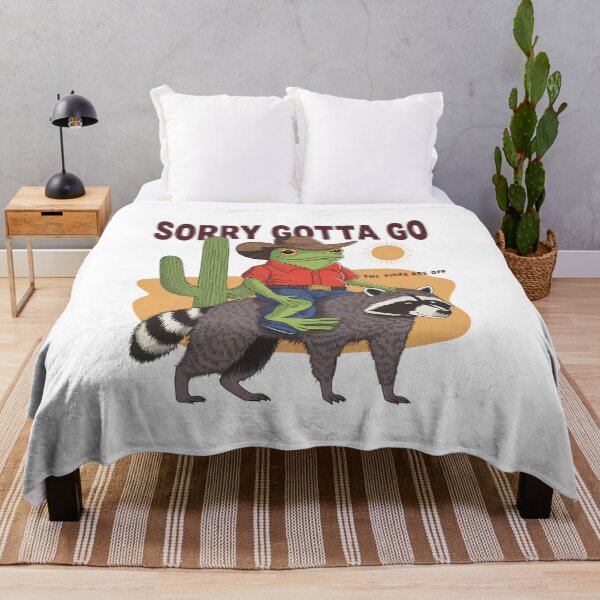 Item preview, Sorry Gotta Go Frog Riding Raccoon Funny Western Retro designed and sold by dianadouri.