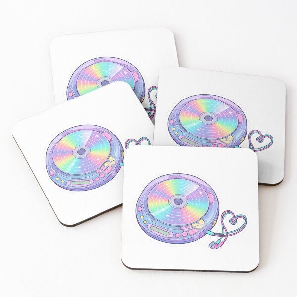 Item preview, Retro 90s Translucent Discman | CD Player with Tangled Heart Earphones designed and sold by DigitalVibes Art, CreatorSpace, PixelMood. By AngryFish.Art..