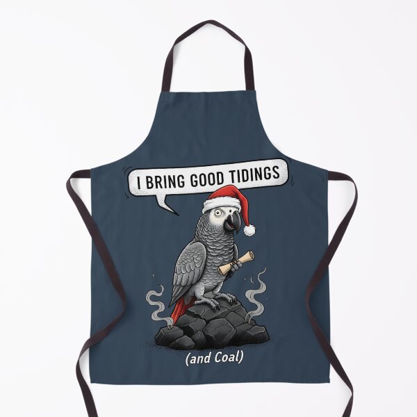 Item preview, Funny Christmas Parrot Bringing Good Tidings and Coal designed and sold by SillyPawsStudio.