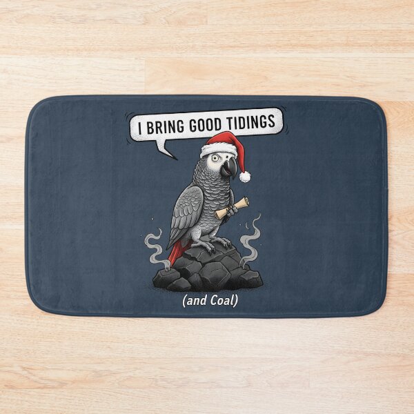 Item preview, Funny Christmas Parrot Bringing Good Tidings and Coal designed and sold by SillyPawsStudio.