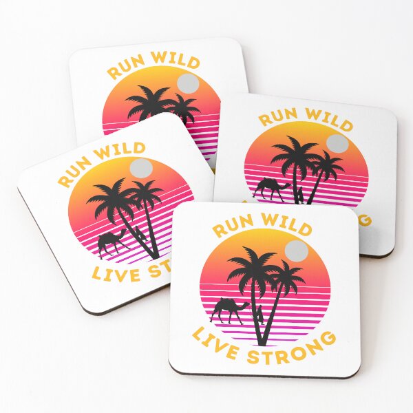 Item preview, Run Wild Live Strong – Retro Sunset Adventure & Fitness T-Shirt Design designed and sold by Hayir Design.