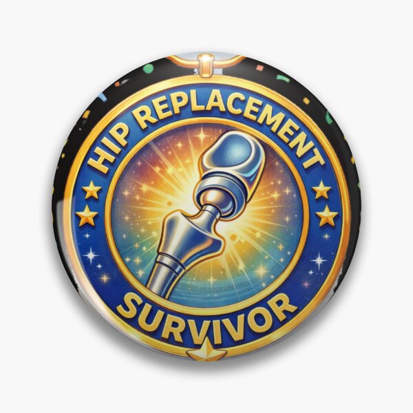 Item preview, Hip Replacement Survivor Medal – Titanium Victory Badge designed and sold by PunchDrop.
