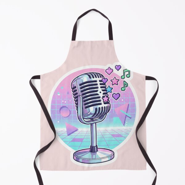 Item preview, Retro Chrome Microphone | Vaporwave Pixel Hearts & Stars designed and sold by DigitalVibes Art, CreatorSpace, PixelMood. By AngryFish.Art..
