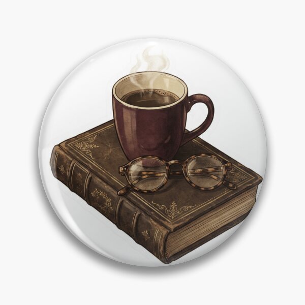 Item preview, Dark Academia Essentials - Vintage Book, Coffee, and Glasses designed and sold by Everyday Epics.