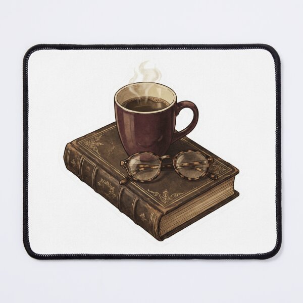 Item preview, Dark Academia Essentials - Vintage Book, Coffee, and Glasses designed and sold by Everyday Epics.