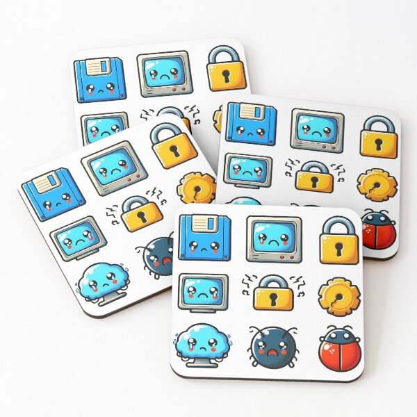 Item preview, Sad Cybersecurity & Retro Tech Icons - Cute Error Sticker Pack designed and sold by GREENZ0NE.