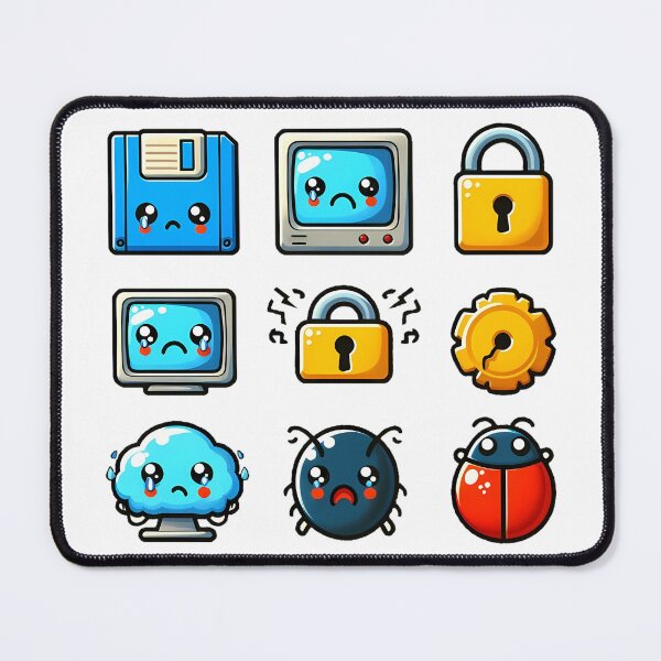 Item preview, Sad Cybersecurity & Retro Tech Icons - Cute Error Sticker Pack designed and sold by GREENZ0NE.