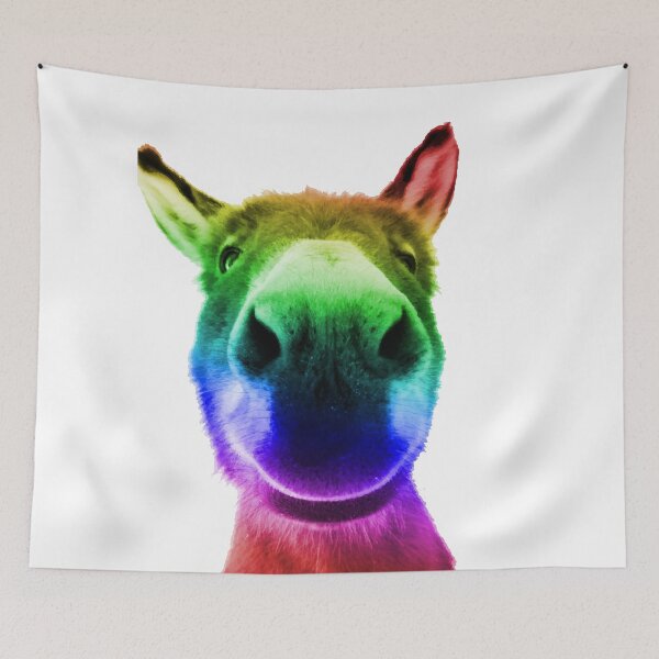 Item preview, Sweet Donkey Smile Rainbow – Wholesome Animal Art designed and sold by furrydrool.