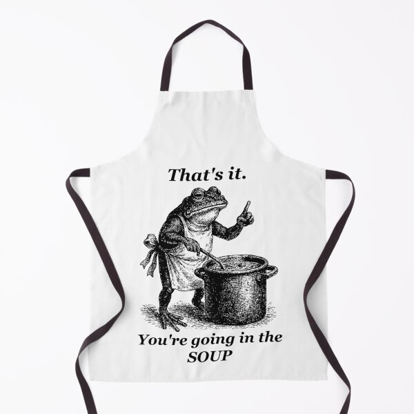 Item preview, That’s It, You’re Going in the Soup – Funny Vintage Frog Meme Art designed and sold by BrainBubbleArt.