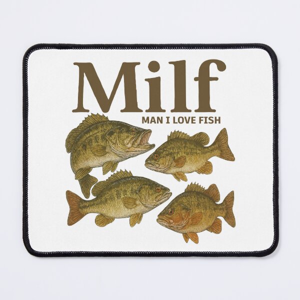 Item preview, MILF – Man I Love Fish | Funny Bass Fishing Graphic for Anglers & Fishermen designed and sold by BrainBubbleArt.