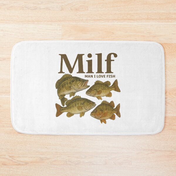 Item preview, MILF – Man I Love Fish | Funny Bass Fishing Graphic for Anglers & Fishermen designed and sold by BrainBubbleArt.