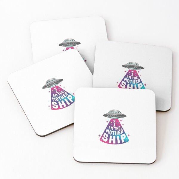 Item preview, I Am The Mother Ship — Retro UFO Sci-Fi Typography | Colorful Galaxy Alien Illustration designed and sold by Colorful-Garden.