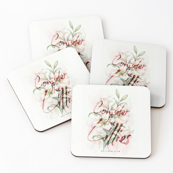 Item preview, Consider the Lilies Matthew 6:28 Floral Bible Verse Christian Art T-Shirt Sticker designed and sold by grmnts by KCC.