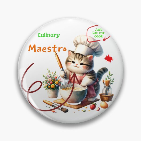 Item preview, Cute Chef Cat Cooking Humor Kitchen Art designed and sold by skymarket01.