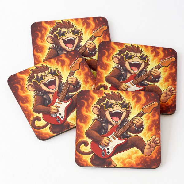 Item preview, Monkey Shredder – Wild Guitar Solo designed and sold by PawsGiggles.